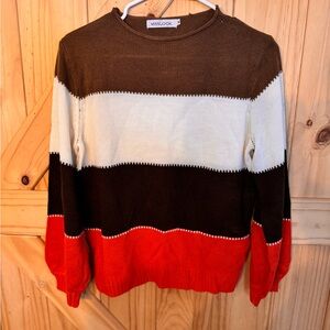 MISSLOOK Cozy Brown Knit Sweater